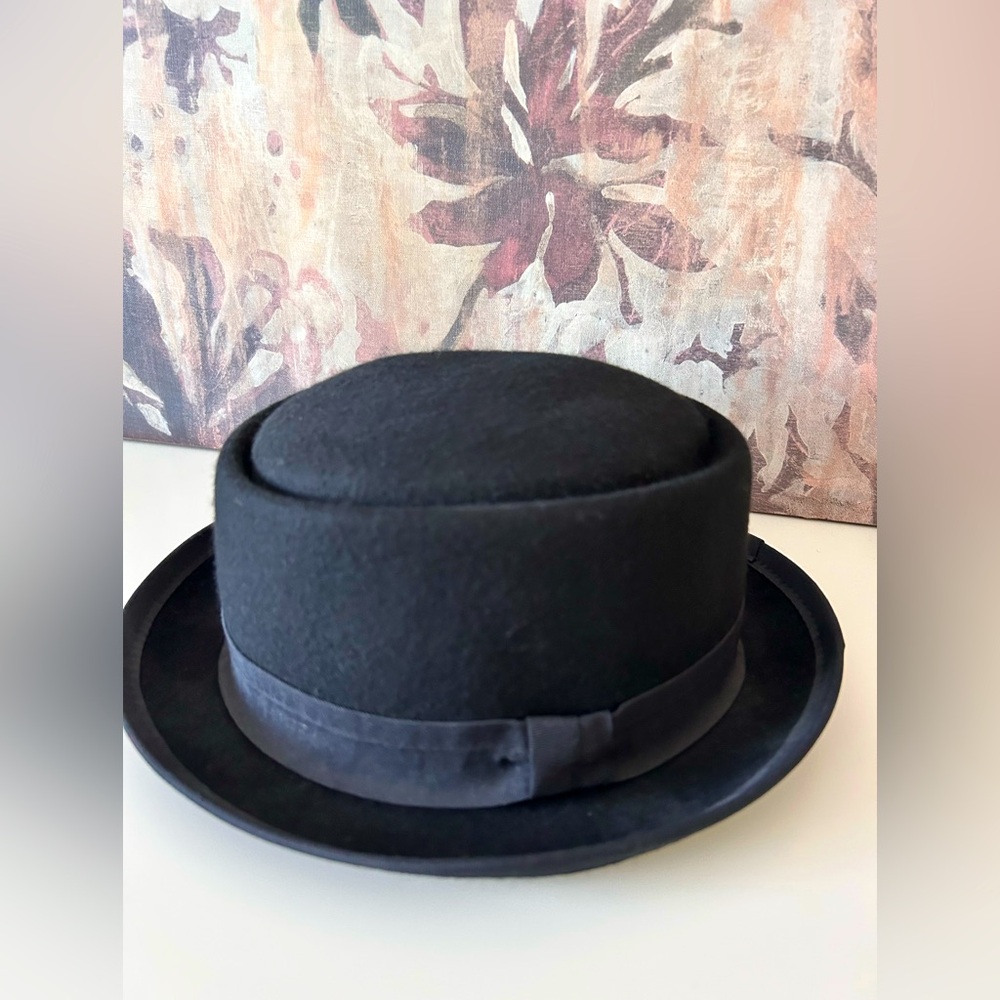 100% Wool Black Bowler Hat